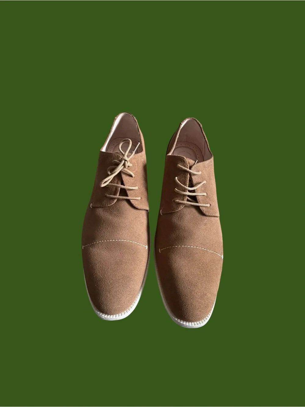 Stacy Adams Men’s Khaki Suede Derby Shoes Size 14M Light Academia